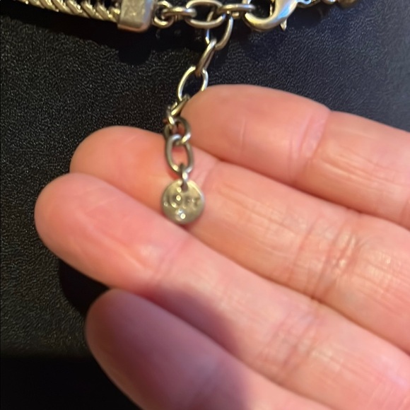 LOFT Silver Crystal Cluster Rhinestone Sparkly Necklace - Picture 9 of 9